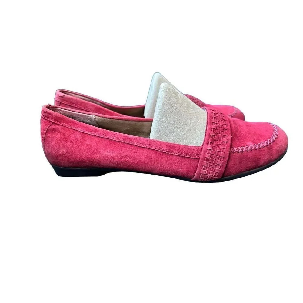 Aerosoles Red Suede Slip On Loafers